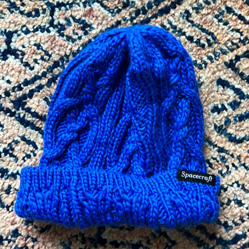 Spacecraft Blue Knit Beanie